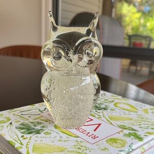 Vintage MCM Glass Owl Figurine/Paperweight